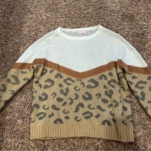 Leopard pink lily sweater
